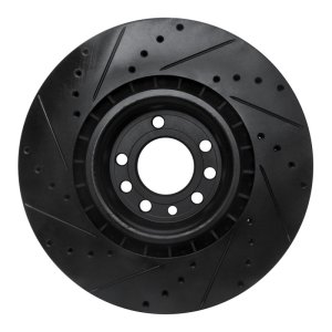 Saab 9-3 Brake Rotor (1) - Front Right - R1 Concepts - Drill & Slot - Black - `08-`11